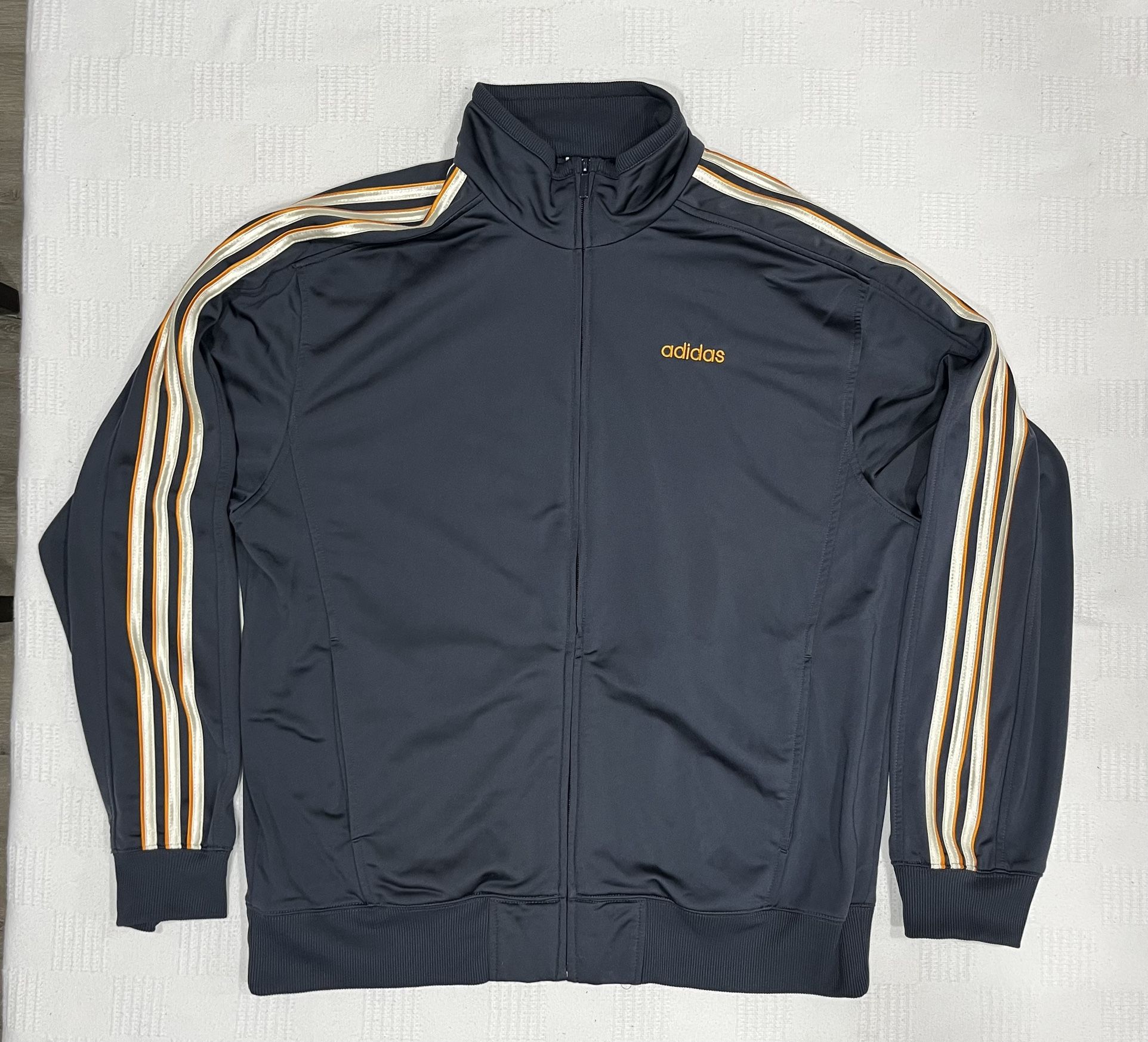 VTG Adidas Originals Firebird Track Jacket Mens Large Orange White Stripes