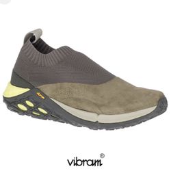 MERRELL Mens Dusty Olive Suede Leather Jungle Moc XX AC+ Vibram Slip On Shoes