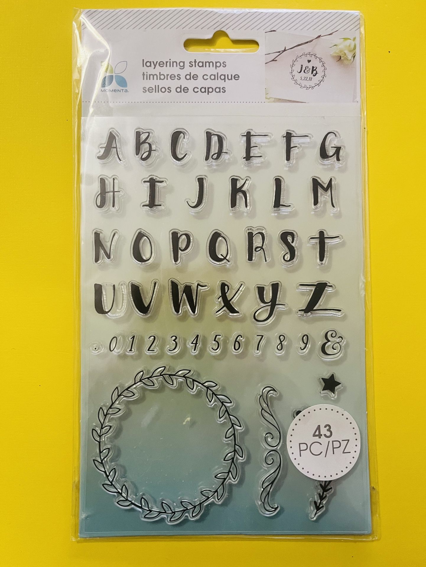 43pc Name Brand ABC’s, 123’s/Monogram Stamp Set