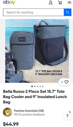 2 Piece Set 15.7" Tote Bag Cooler and 9" Insulated Lunch Bag-New!