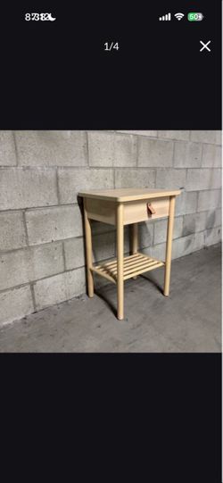 One New Solid Wood Night Stand Table with Drawer