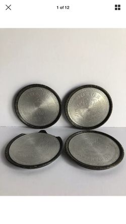 Vintage pewter coasters from Norway