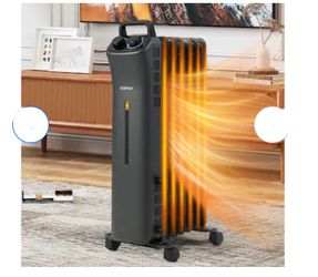 Goplus Up to 1500-Watt Utility Fan Cabinet Indoor Electric Space Heater with Thermostat
