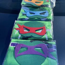 Set Of Four Ninja Turtle Capes And Masks 