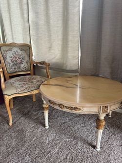French coffee table marble