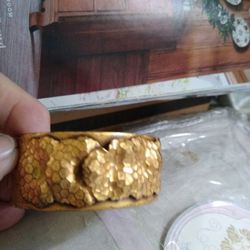 Gold Bracelet Hammered