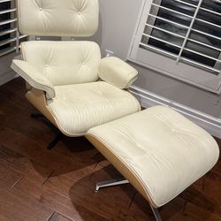 High Quality mid century Eames style chair and ottoman