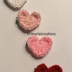 Crochet Hear Hair Clips 