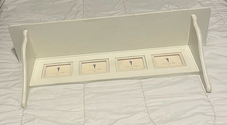 Pottery Barn Kids White Wall Shelf With 4 Picture Frames