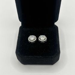 Diamond halo earrings 1 Carat Each 