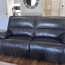 Leather Dual Power Sofa