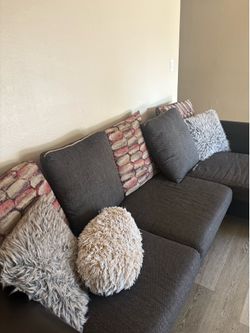 Colorful pillows Brown Sofa