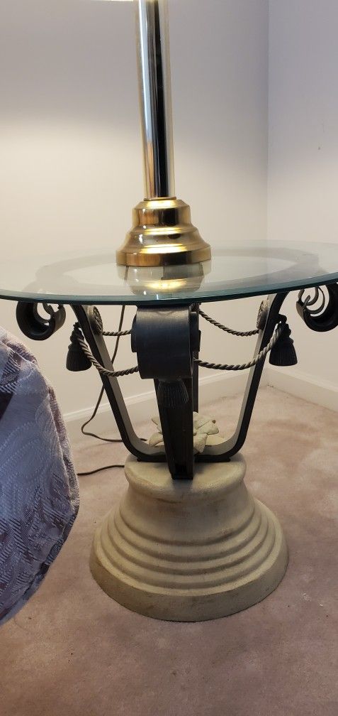 GLASS TOP END TABLE