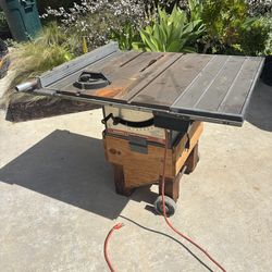 Craftsman table saw on rolling cart - vintage