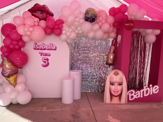 Barbie Theme Glam Birthday Balloon Garland