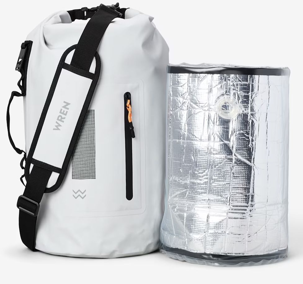Wren Insulated Dry Bag Cooler, Light Grey/White