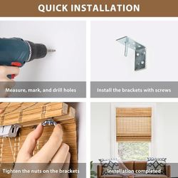 LazBlinds Cordless Bamboo Roman Shades — 35x60