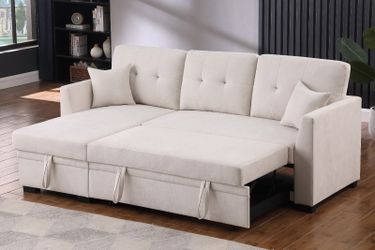 New! Reversible Sectional Sofa Bed, Sofabed, Sectional, Sofa, Couch, Sectional Sofa, Sectional With Storage Chaise, Small Living Room Sectional, Couch