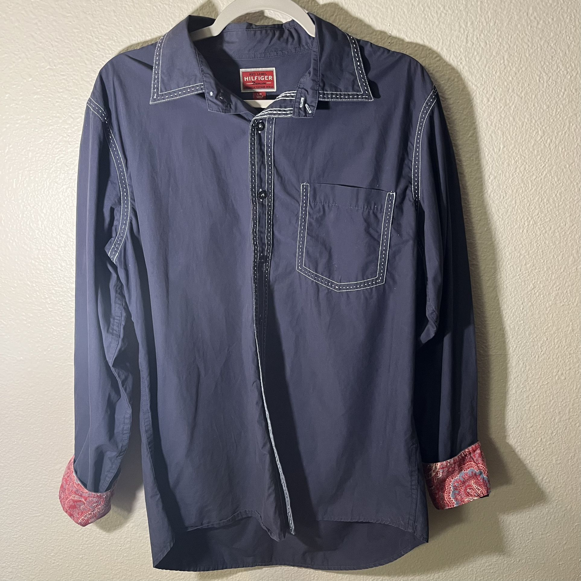 Red Label Hilfiger Denim Button Down Long Sleeve - Sz L