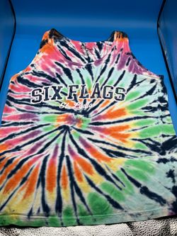 Six Flags St. Louis Tie-Dye multicolor tank top women’s Medium
