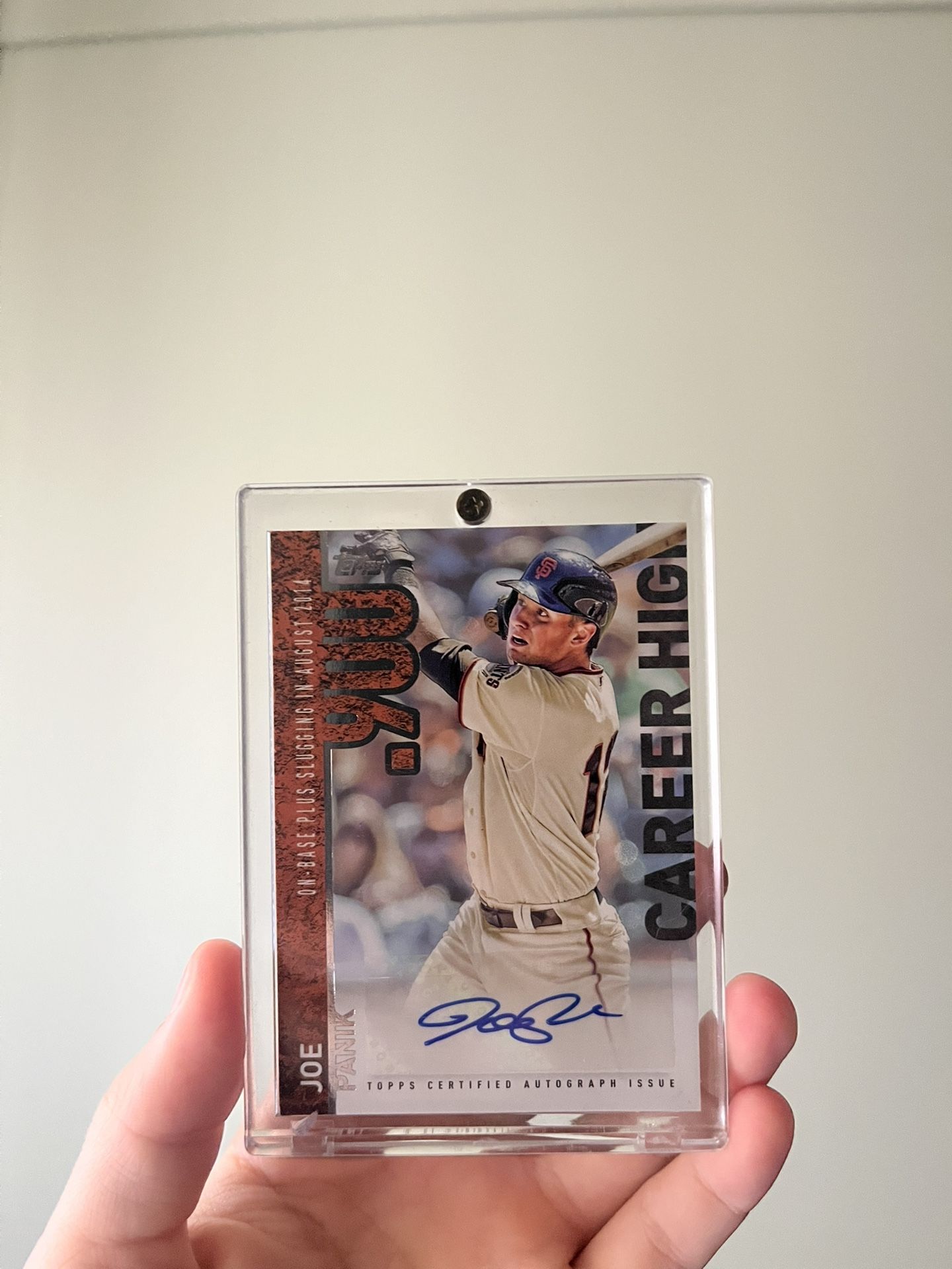 Signed Joe Panik Giants Card