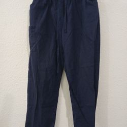 Nursing Scrub Pants Women's Size Large Color Navy Blue Strawstring