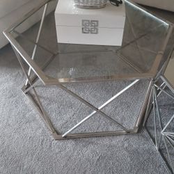 Coffee and end tables. Chrome.