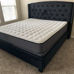 New In Box King Bed Frame With Mattress (Read Description Below)