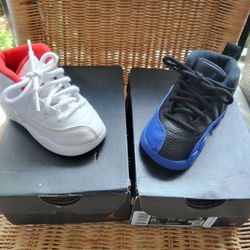 Kids Jordans The Blue Ones Are New Size 5c $40 The Red And White One Size 5c Used Worn A Couple Of Times $35