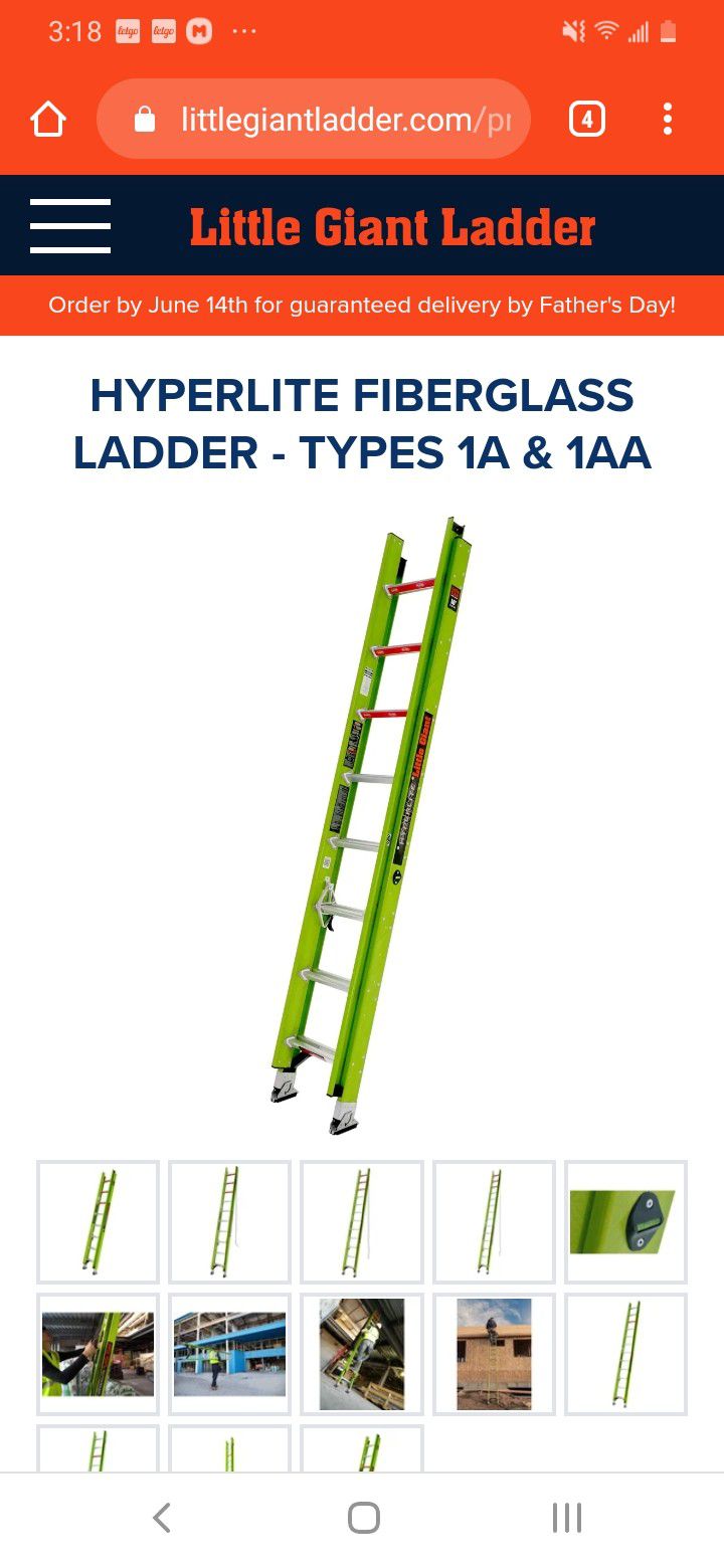 54 foot fiberglass ladder