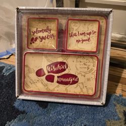 Harry Potter Marauder's Map Trinket Tray Ceramic 4 Piece Box Set 