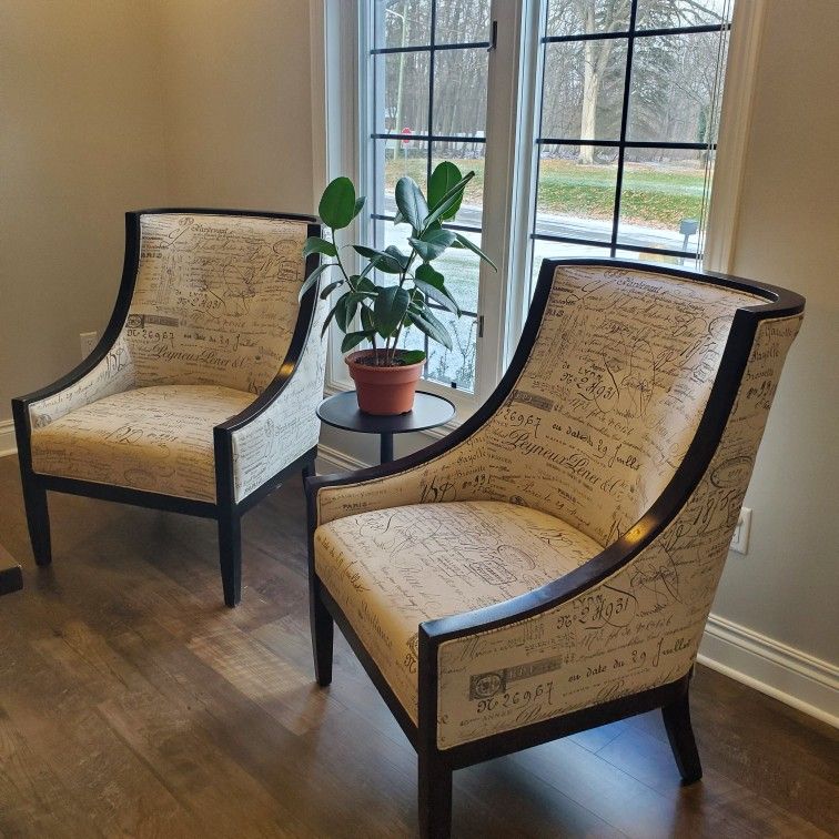 Set Of Elegant Script Armchairs