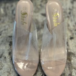 Beige/Transparent Heels     7.5