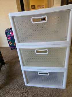 3-Drawer Plastic Storage Tower White