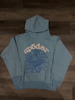 Sp5der Web Hoodie Light Blue