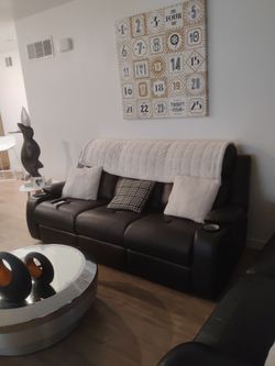 Black Leather Living Room Set