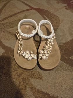 Girls' Slip On Shoes Youth Size 3 & Sandals Size 4