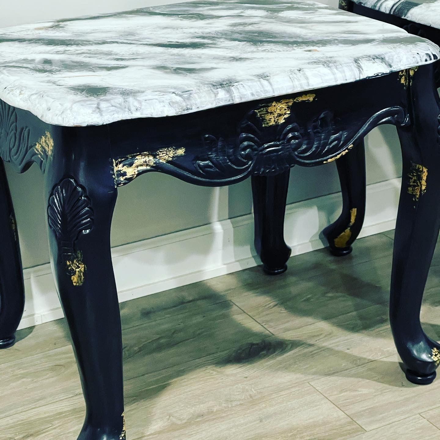 Marble epoxy side tables