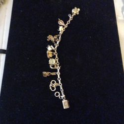 Sterling Silver 12 Charm Bracelet