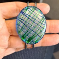 Murano Style Blue Glass Hinged Bracelet