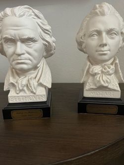 Beethoven and Mozart Composer Bust Figurines Set