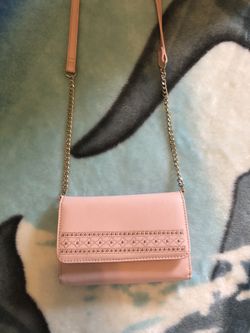Peach wallet with strap