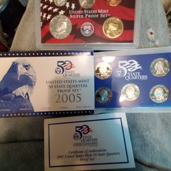 DRSX200 LOT OF 2 PROOF SETS. 1 2006-S SILVER PARTIAL &1 2005-S STATE QUARTER SET