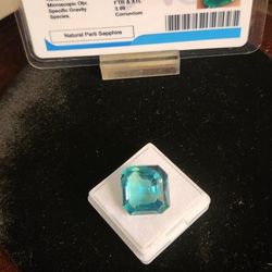 25.15ct Natural Parti Sapphire| Cut Loose Gemstone. Treatment: Heating. Certification Card Included.
