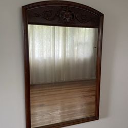 Wooden Arched Mirror