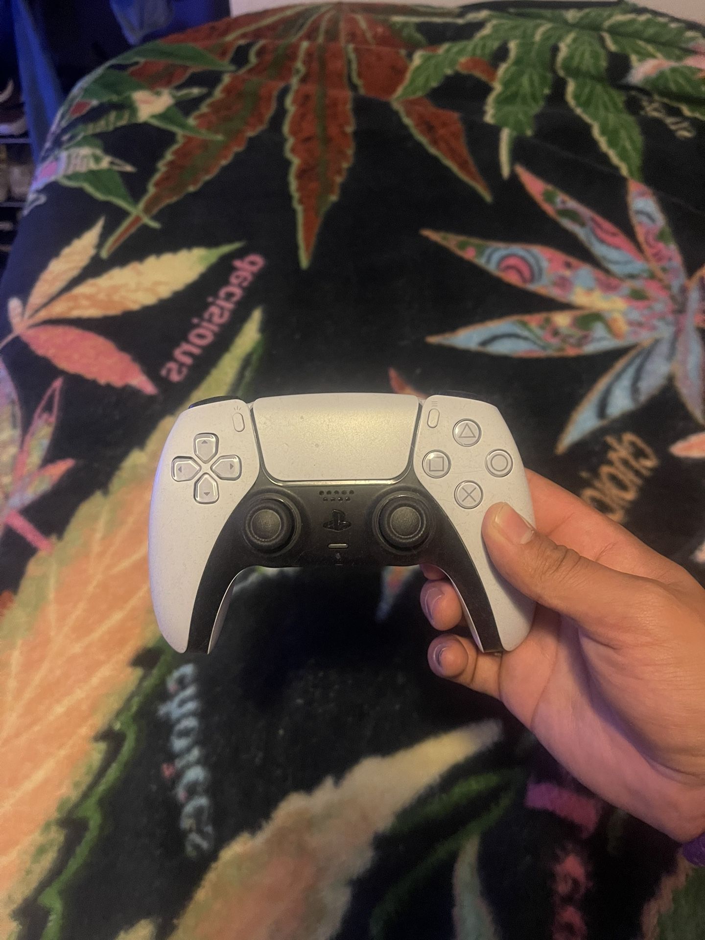 White PS5 controller