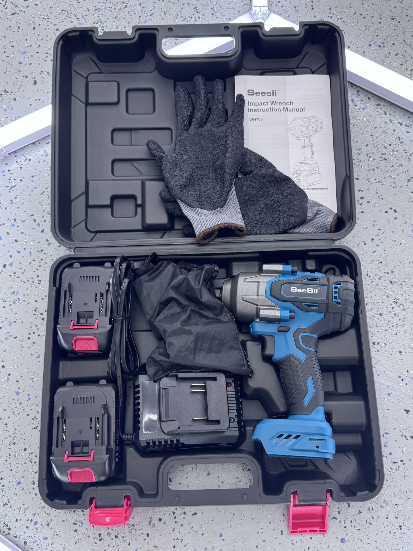 Brand New Seesii 1000N.m (738ft-lbs) Cordless Impact Wrench High Torque,1/2" Brushless Impact Gun w/Two 4.0AH Battery,Fast Charger, 5 Sockets & Storag