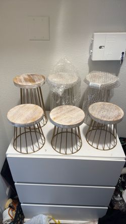 Wood & Metal Display Pedestal Stands
