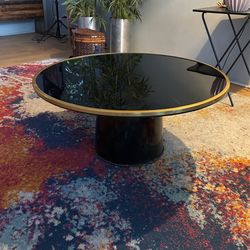 Black Metal & Gold Accent Coffee Table