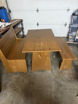 Kitchen Table Set with 2 Benches